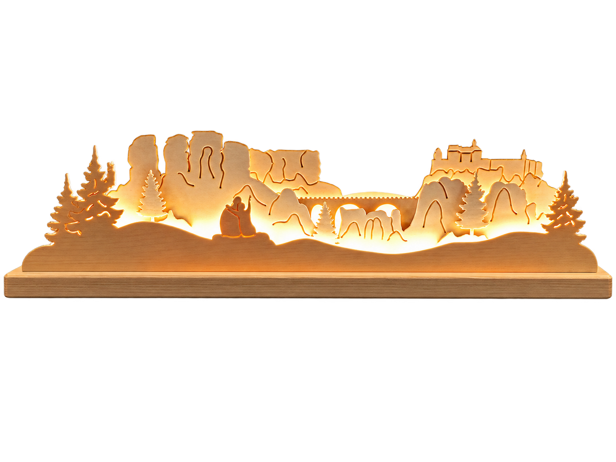 Lichterbogen Sächsische Schweiz beleuchtet